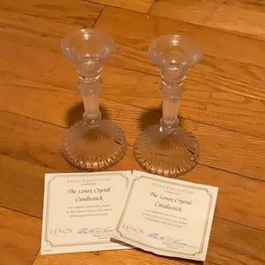 Certified Lennox Crystal Candlesticks